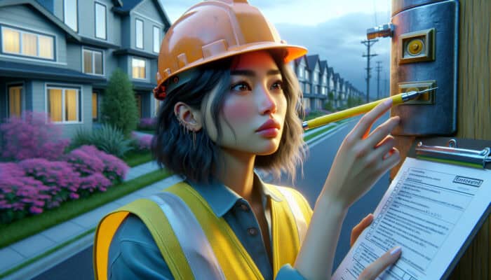 Technician in West Vancouver inspecting gas line for wear and corrosion, ensuring safety and efficiency.