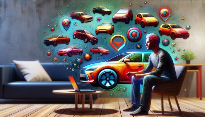 Person comparing car rental options on laptop at home, showcasing convenience and variety.