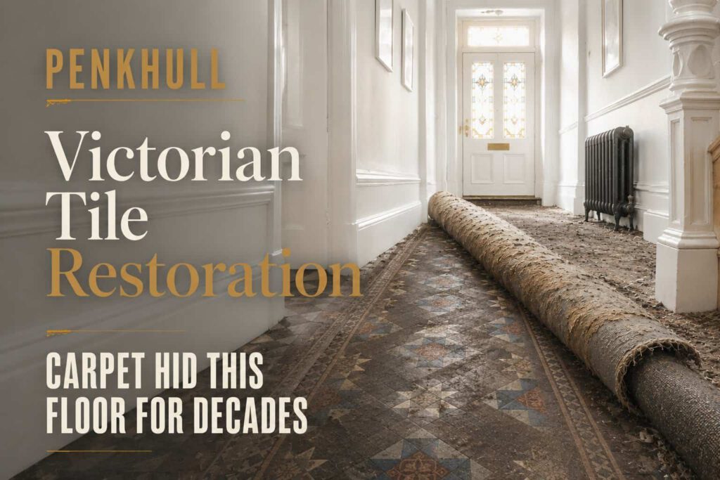 Victorian Tile Restoration Found Beneath Carpet Layers